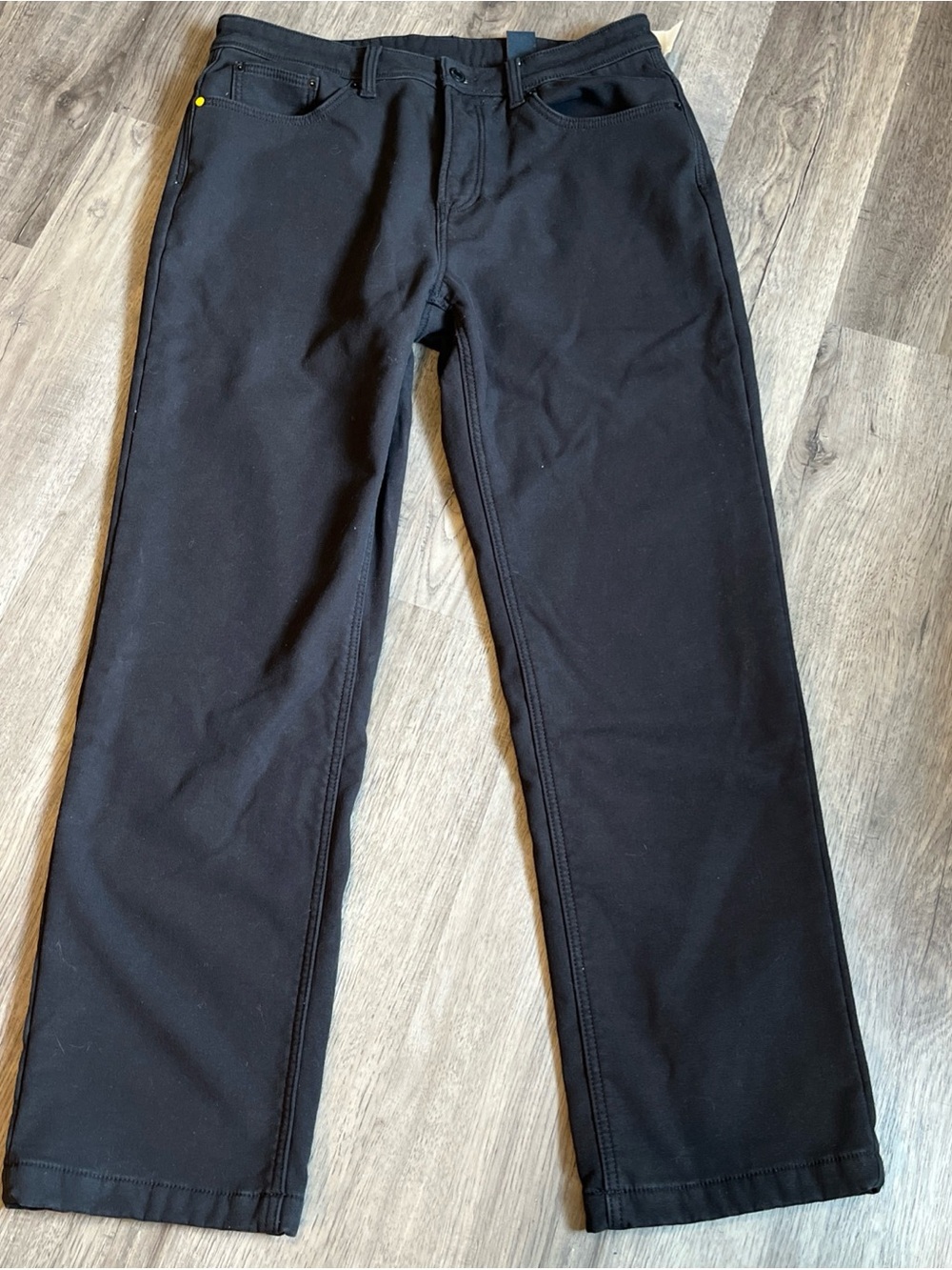 Men's Black fleece lined Straight-Leg Pants 36x34